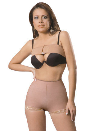 1566 ANN M Magic Buttocks Cold Therapy Short Girdle with thick straps 3 row  hooks Magic, Fajas Kataleya