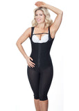 Classic Long leg Girdle with Lycra Buttock Covers - Black - Front View -1646