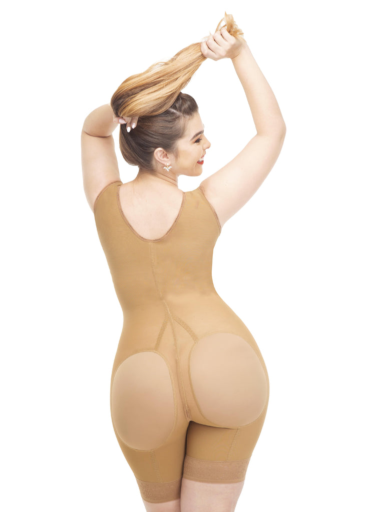 Women's Corset V Neck Sleeveless Fajas Skims Post Liposuction Bodysuit  Postpartum Body Shaper Cof