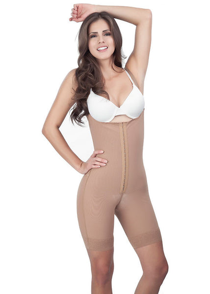 Strapless Girdle Lycra Buttocks Cover - Nude-  Front View - 1649
